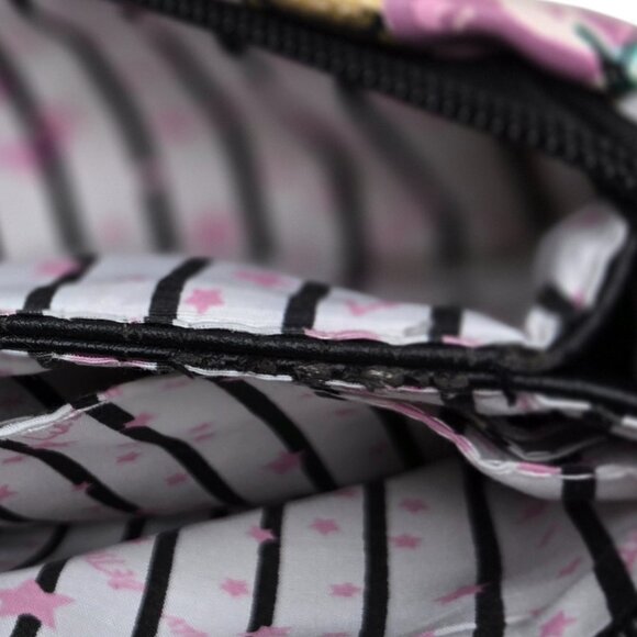 Betsey Johnson Honey Bee Wristlet Women Metallic Accent Rose Graphic CC Slots - Picture 8 of 8